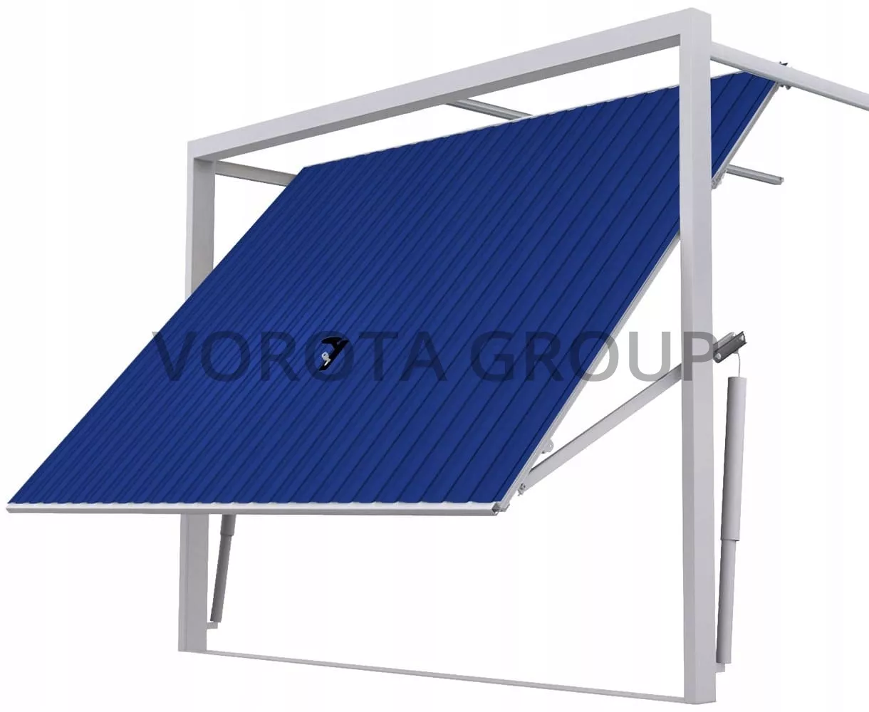 Подъемные гаражные ворота секционные Alutech синие 2200x2200